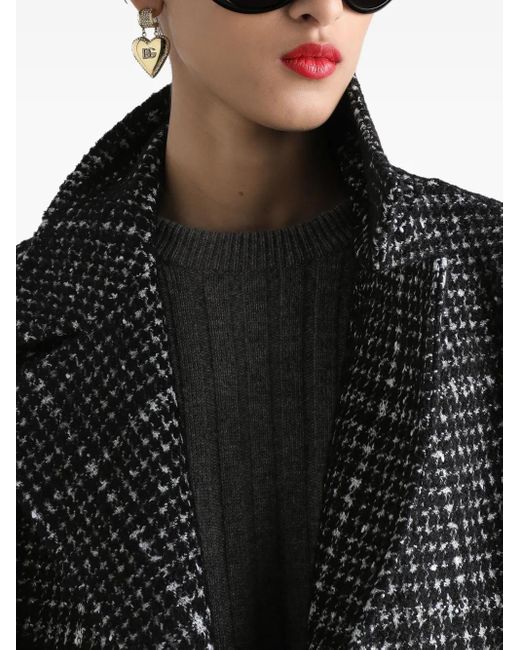 Giacca Doppiopetto A Quadri di Dolce & Gabbana in Black