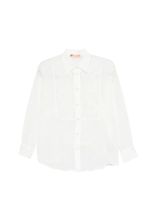 Ermanno Scervino White Lace-Detail Shirt
