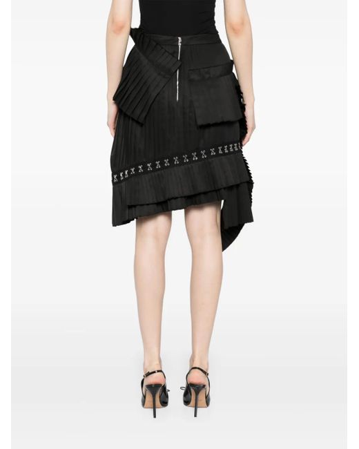 ROKH Black Broken Pleated Skirt