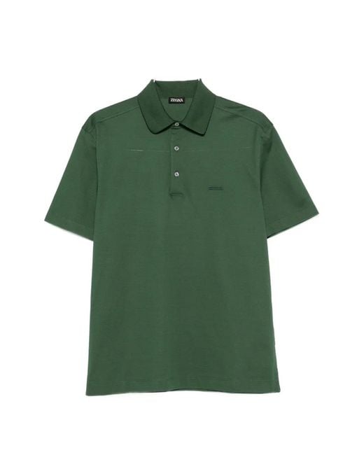 Zegna Green Short-Sleeve Polo Shirt for men