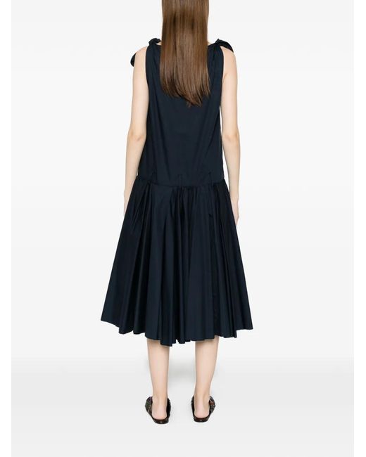 N°21 Blue Tie Straps Gathered Dress