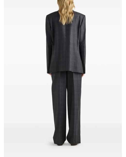 Prada Black Checked Wool Pants
