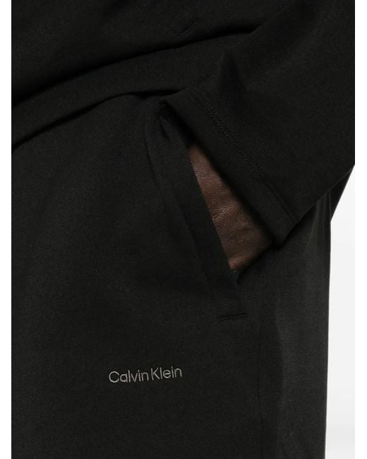 Calvin Klein Black Logo-Print Jersey Shorts for men