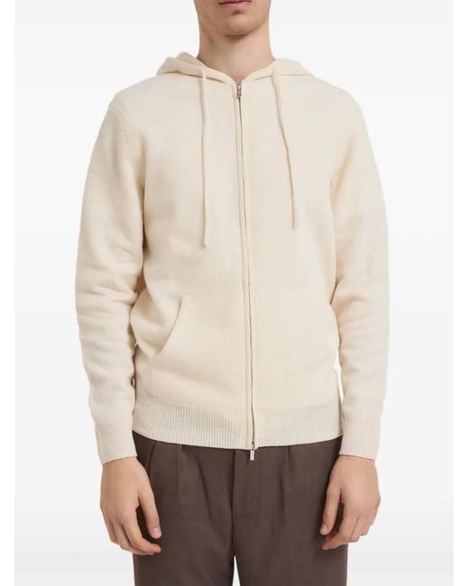 Mc2 Saint Barth White Hooded Zip Sweater for men
