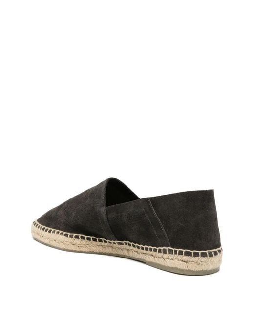 Tom Ford Gray Perforated-Suede Espadrilles for men