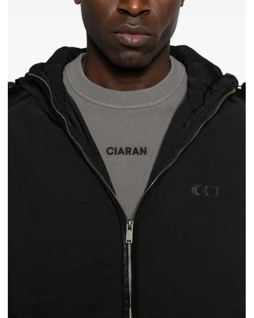 CIARAN Black Zip-Up Hooded Jacket for men