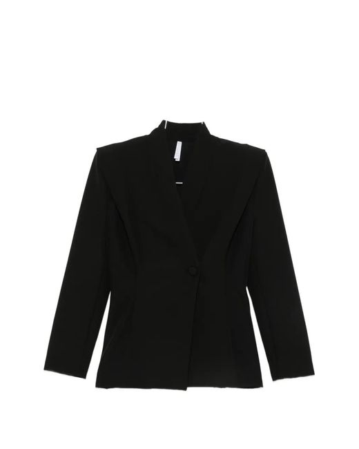 Imperial Black Padded-Shoulder Single-Breasted Jacket