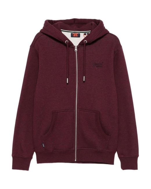 Superdry Purple Zip-Up Hoodie for men