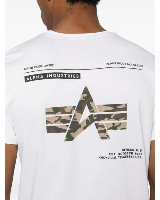 Alpha Industries White Camo Label T-Shirt for men