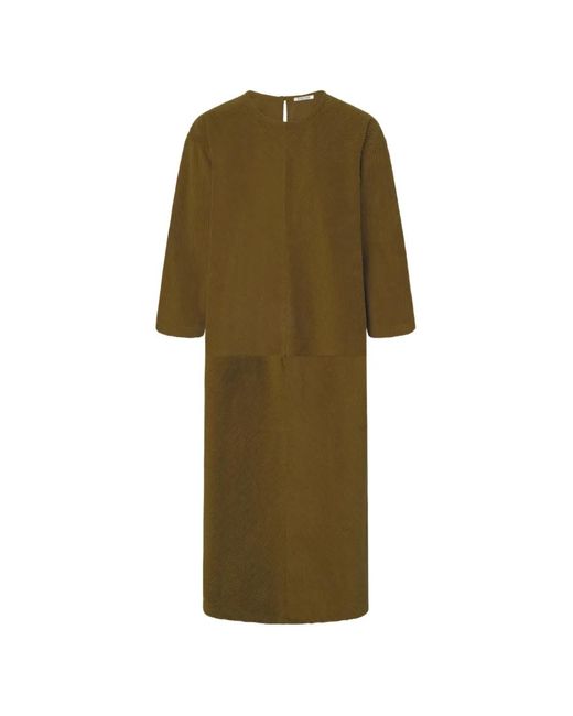 Black Crane Green Radiant Corduroy Maxi Dress