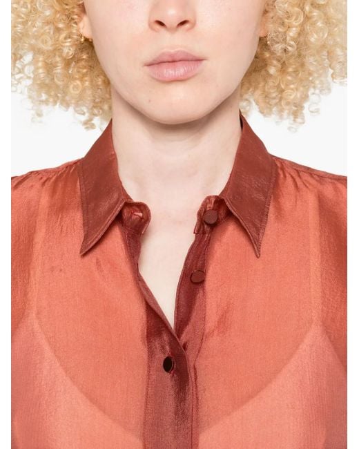 Forte_forte Orange Contemporary Organza Masculine Shirt