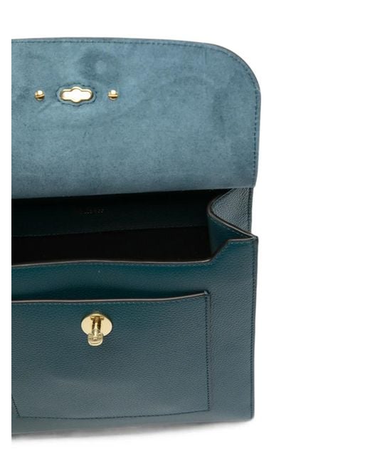 Mulberry Blue Antony Small Grain Leather Shoulder Bag