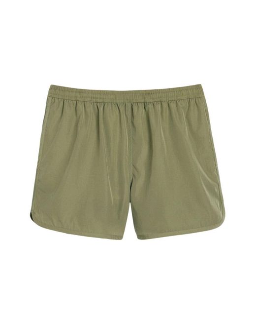 AMI Green Canvas Swim Shorts for men