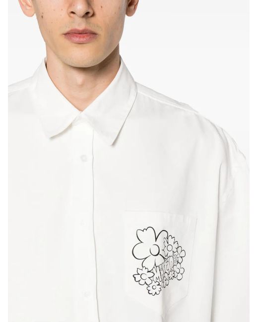 Martine Rose Katoenen Overhemd Met Logoprint in het White voor heren