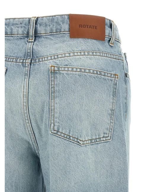 ROTATE BIRGER CHRISTENSEN Blue Straight Denim Zip Jeans Light