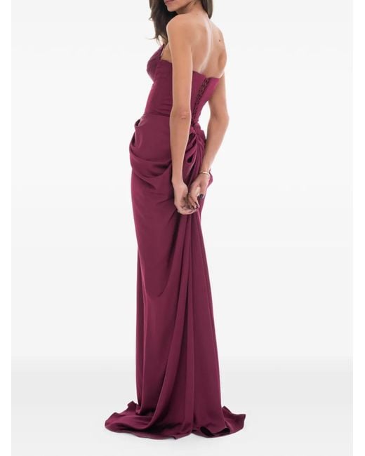 Ana Radu Purple Corset Draped Gown