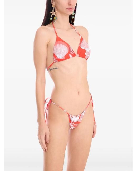 Amir Slama Red X Jade Picon Bikini À Imprimé Animalier