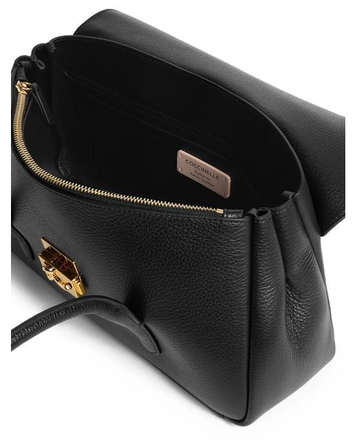 Coccinelle Black Large C-Me Lock Shoulder Bag