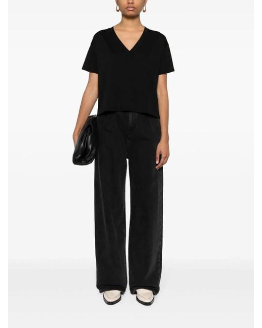 Loulou de Saison Black Tshirt Col V