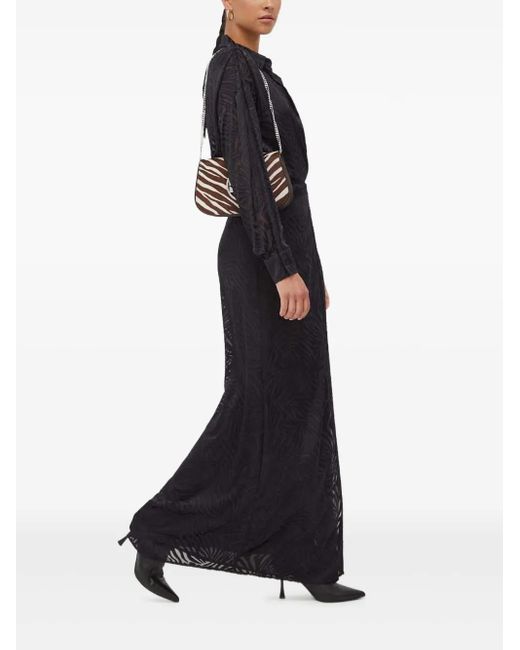 Pinko Black Patterned Wrap Maxi Dress