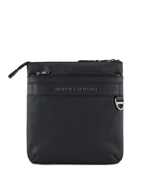 メンズ ARMANI EXCHANGE ロゴ メッセンジャーバッグ Black