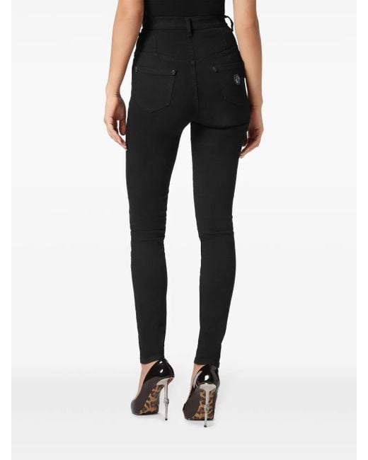 Philipp Plein Black High-Rise Skinny Jeans
