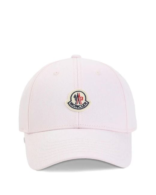 Moncler White Logo-Patch Gabardine Baseball Cap