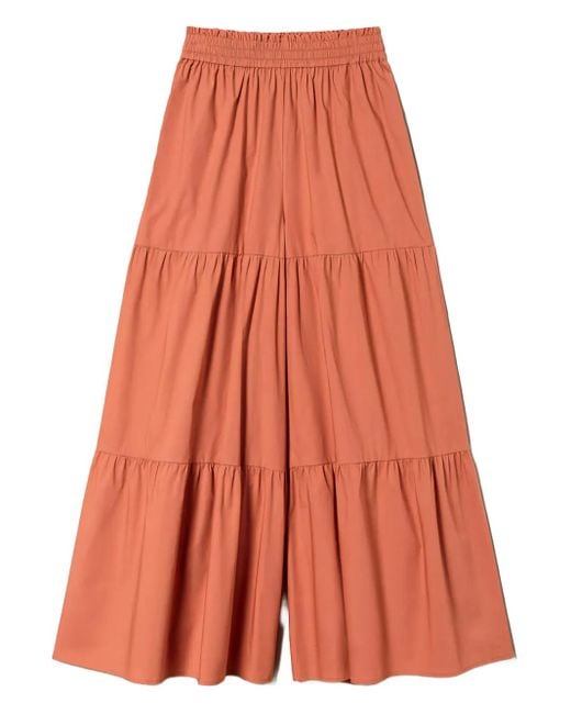 Twinset Orange Gestufte Hose