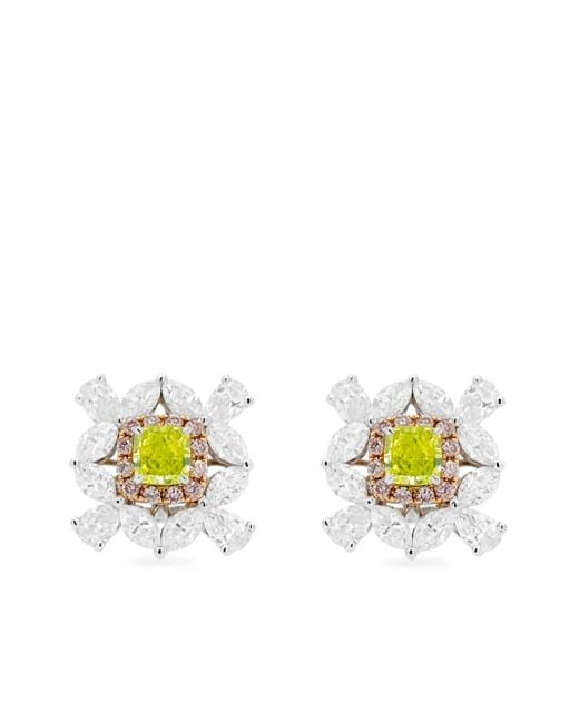 HYT Jewelry Metallic 18K Diamond Earrings