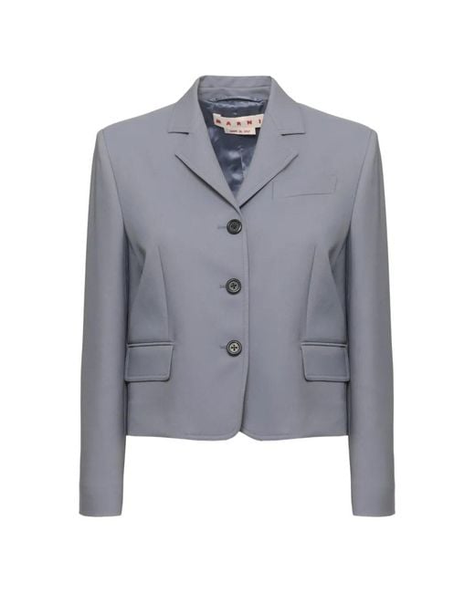 Marni Blue Single-Breasted Blazer