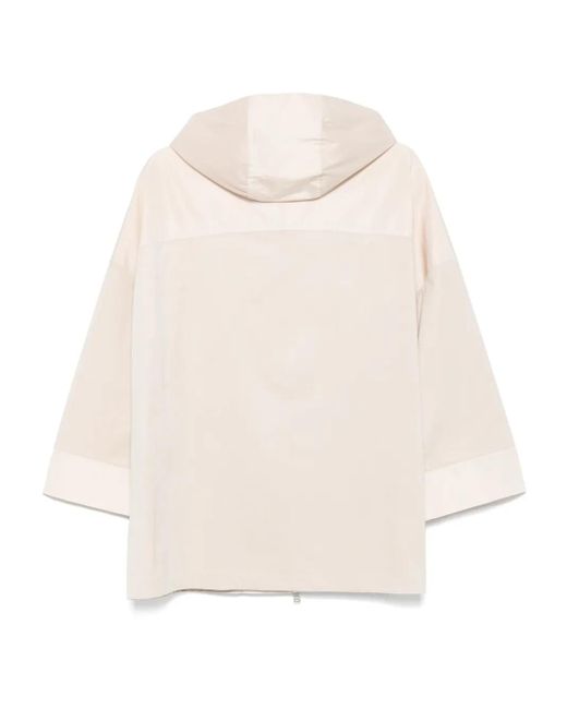 D.exterior White Zip-Up Oversized Jacket