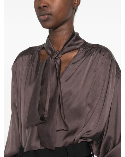 ANDAMANE Mathilda Gesmockte Blouse in het Brown