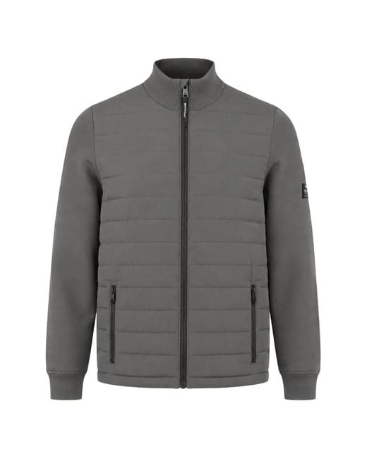 Ecoalf Gray Meru Quilted-Panel Track Jacket for men