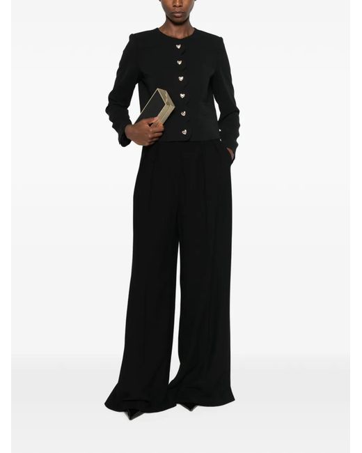 Twinset Black Heart-Button Scalloped Jacket
