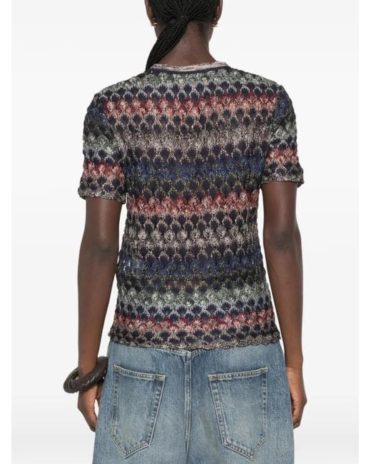 Missoni Gray Chevron-Knit T-Shirt