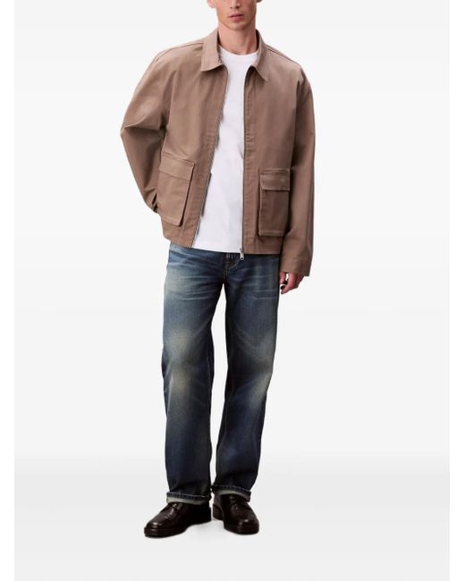 Calvin Klein Brown Pocket Zip Jacket for men