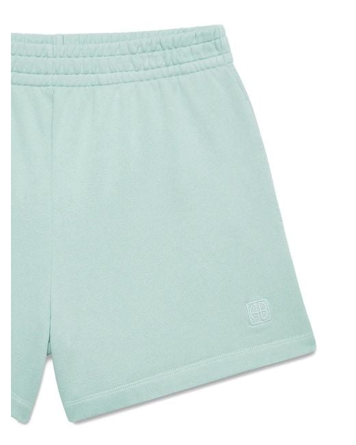 Anine Bing Green Short Kam À Logo Brodé