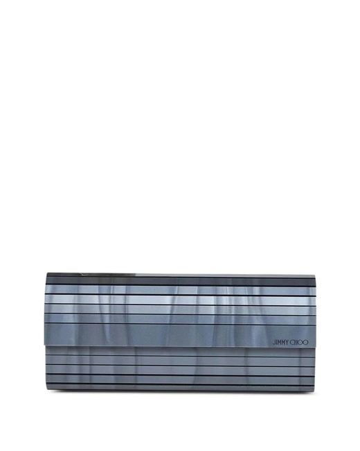 Jimmy Choo Blue Sweetie Logo-Detail Clutch Bag