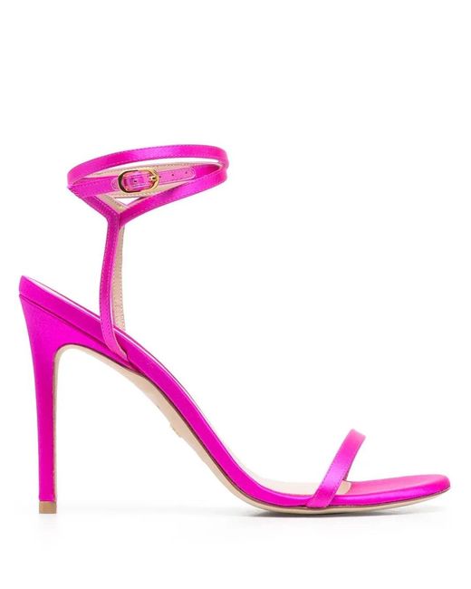 Stuart Weitzman Pink 120Mm Stiletto Leather Sandals