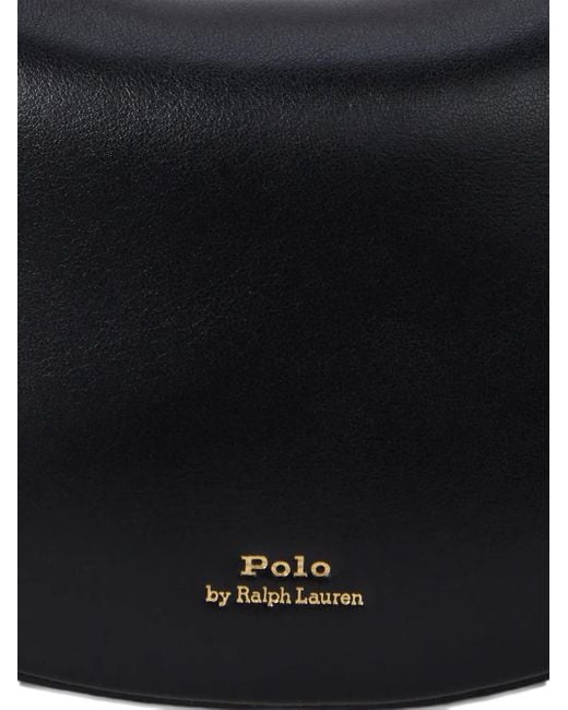 Polo Ralph Lauren Black Small Logo-Stamp Leather Cross Body Bag