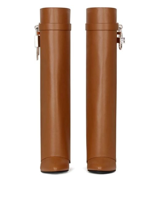 Bottines En Cuir À Détail De Cadenas Givenchy en coloris Brown