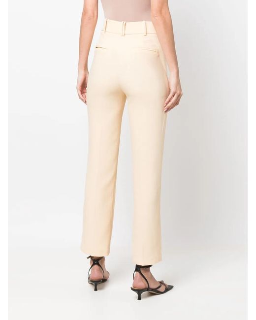 HEBE STUDIO Natural Tailored High-Waisted Trousers