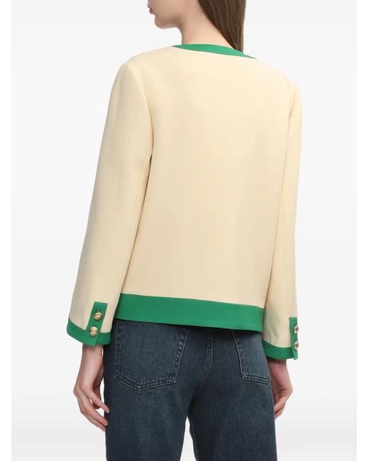 Valentino Garavani Green V-Neck Embroidered Jacket