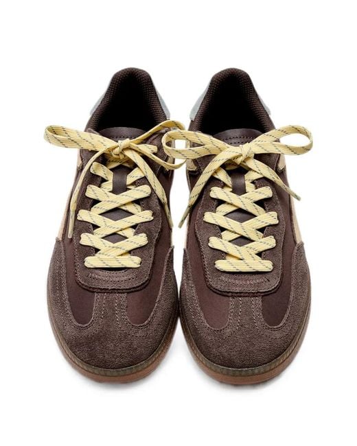 HOFF Brown Park Suede-Panelled Lace-Up Sneakers