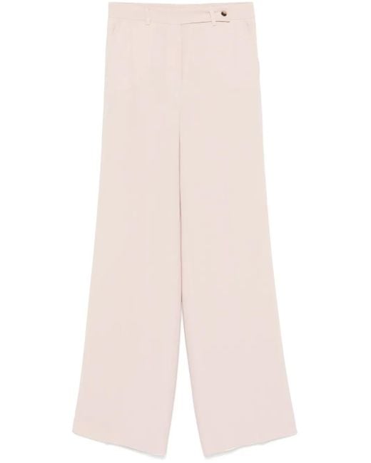 Kiton Pink Crepe Straight-Leg Trousers
