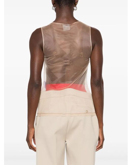 Courreges Natural Illusion Tulle Top