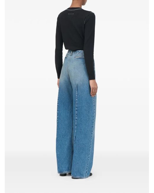 MM6 by Maison Margiela Blue Barrel-Leg Jeans