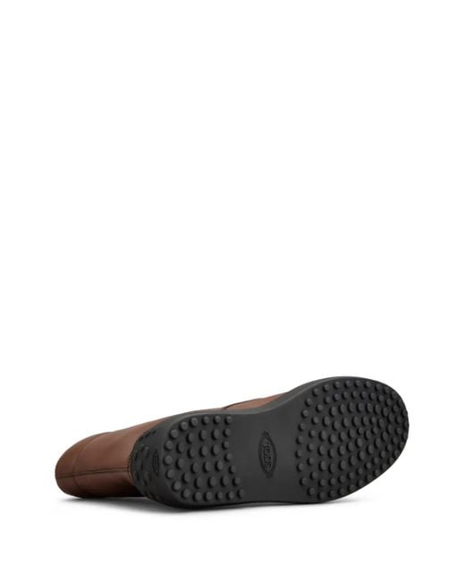 Tod's Brown Leather Combat Boots for men