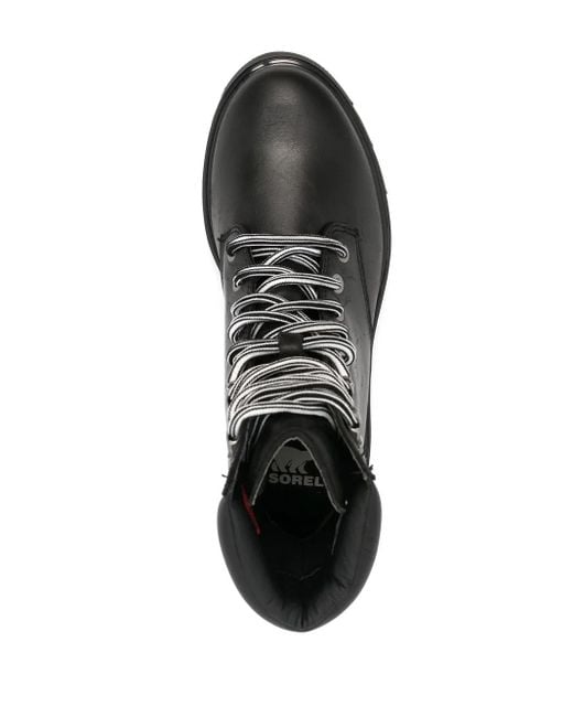 Sorel Black Lennox Leather Ankle Boots