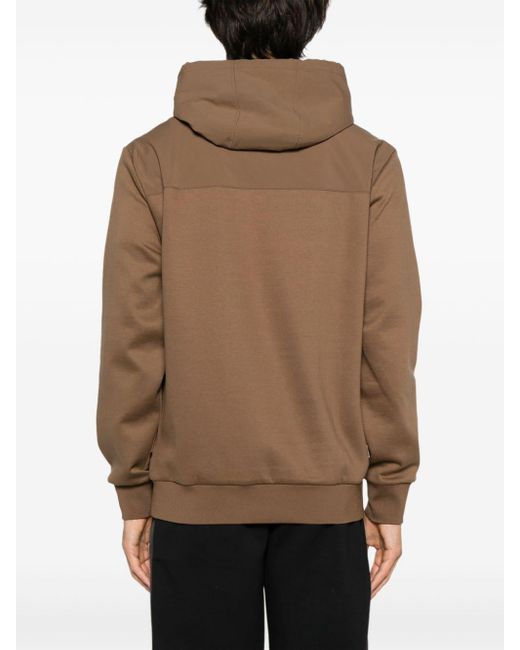 Boss Brown Contrasting-panels toggle Hoodie for men